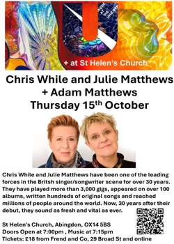 Music at the Unicorn at St Helen's 15th Oct