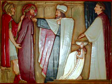 The first Station: Jesus is condemned to be crucified