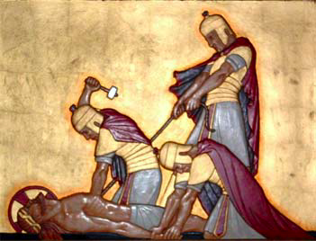 The eleventh Station: Jesus nailed to the cross for us