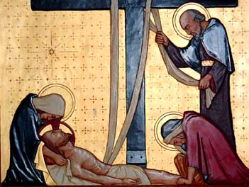The thirteenth Station: Jesus taken down from the cross