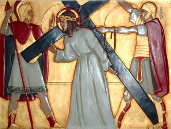 The second Station: Jesus compelled to bear his cross