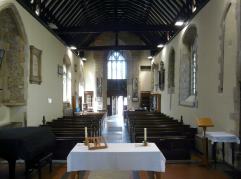 View down church from crossing